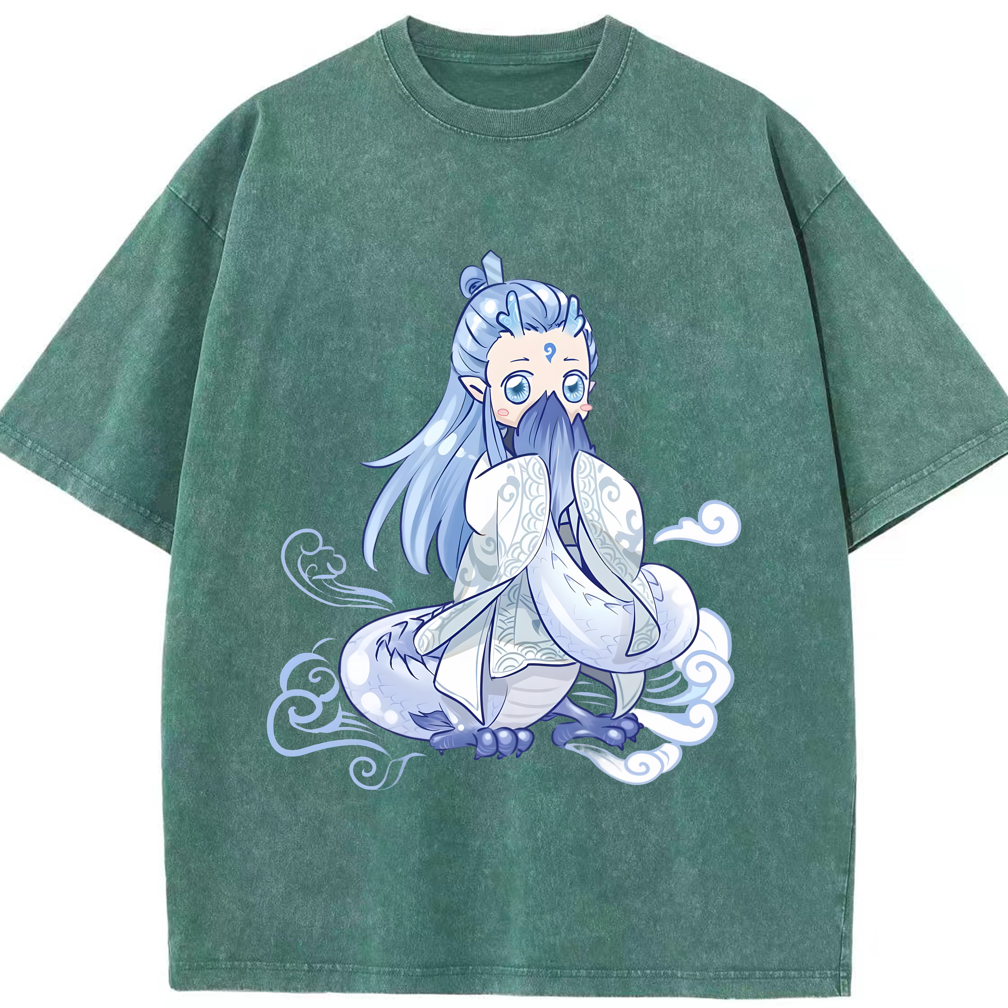 （画像用） Ne Zha 2 ナタ 魔童の大暴れ 綿100% ヴィンテージ風 半袖Tシャツ（フロントプリント）